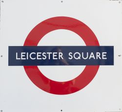 London Underground enamel target/bullseye LEICESTER SQUARE. Rectangular enamel measures 26in x