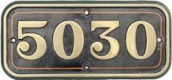 GWR brass cabside numberplate 5030 ex Shirburn Castle. See previous lot for details. In nicely
