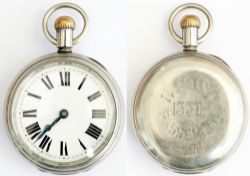 LSWR nickel cased pocket watch with American Waltham Watch Co movement 14462850 which dates this