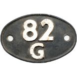 Shedplate 82G Templecombe 1958-1963. In nice original condition with clear Swindon casting marks