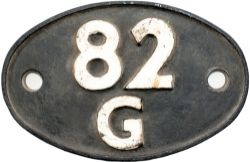 Shedplate 82G Templecombe 1958-1963. In nice original condition with clear Swindon casting marks