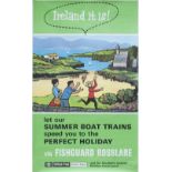Poster BR(W) IRELAND IT IS VIA FISHGUARD - ROSSLARE. Double Royal 25in x 40in. In excellent