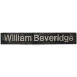 Nameplate WILLIAM BEVERIDGE ex BR class 60 60056. Built at Brush Loughborough as works number 958 in