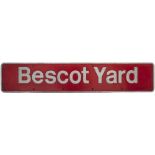 Nameplate BESCOT YARD ex BR class 47 47238. Built by Brush Traction as works number 677 in