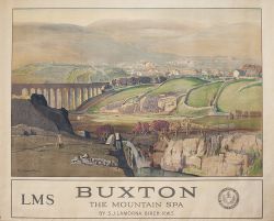 Poster LMS BUXTON THE MOUNTAIN SPA by S. Lamona Birch 1924. Quad Royal 40in x 50in. In excellent