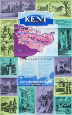 Poster BR(S) KENT SOME PLACES OF SPECIAL INTEREST by R. Lander. Double Royal 25in x 40in. In good