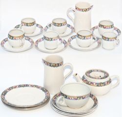 LNER Kesick Scottish pattern china consisting of 8 coffee cups, 2 different designs; 6 saucers,