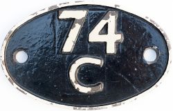 Shedplate 74C Dover 1950-1958 with a sub shed of Folkestone. Face restored with clear casting