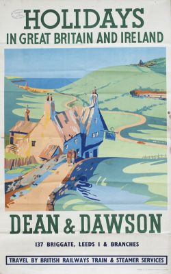 Poster BR HOLIDAYS IN GREAT BRITAIN AND IRELAND DEAN & DAWSON. Double Royal 25in x 40in. In good