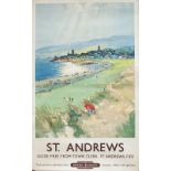 Poster BR(SC) ST ANDREWS by Frank Mason. Double Royal 25in x 40in. A lovely period image of the