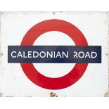 London Underground enamel target/bullseye sign CALEDONIAN ROAD. In good condition with a few small