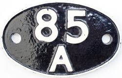 Shedplate 85A Worcester 1950-1973 with sub sheds Kingham to 1962, Evesham to 1963, Hartlebury &