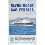 Poster BR(SC) CLYDE COAST CAR FERRIES M. V. GLEN SANNOX. Double Royal 25in x 40in. In good