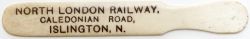 North London Railway ivorine newspaper turner, marked on one side NORTH LONDON RAILWAY CALEDONIAN