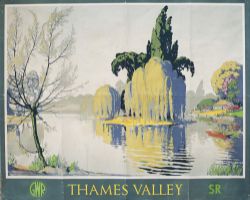 Poster GWR & SR THAMES VALLEY by Walter E. Spradbury. Quad Royal 40in x 50in. In good condition, has