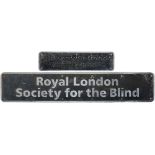 Nameplate ROYAL LONDON SOCIETY FOR THE BLIND and Braille badge ex BR class 47 47745. Built at
