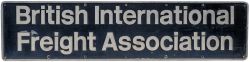 Nameplate BRITISH INTERNATIONAL FREIGHT ASSOCIATION ex British Railway Class 37 37194. Named at