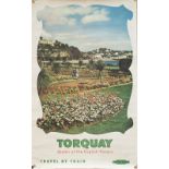 Poster BR(W) TORQUAY QUEEN OF THE ENGLISH RIVIERA published by the Western Region in 1962. Double