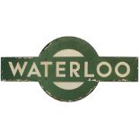 Southern Railway enamel target sign WATERLOO from the former London and South Western Railway London