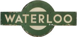 Southern Railway enamel target sign WATERLOO from the former London and South Western Railway London