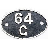 Shedplate 64G Hawick 1950-1966 with sub sheds Jedburgh to 1950, Kelso to 1955, Riccarton to 1958 and