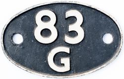 Shedplate 83G Penzance 1950-1963 with sub sheds of Helston and St Ives to 1961. In restored