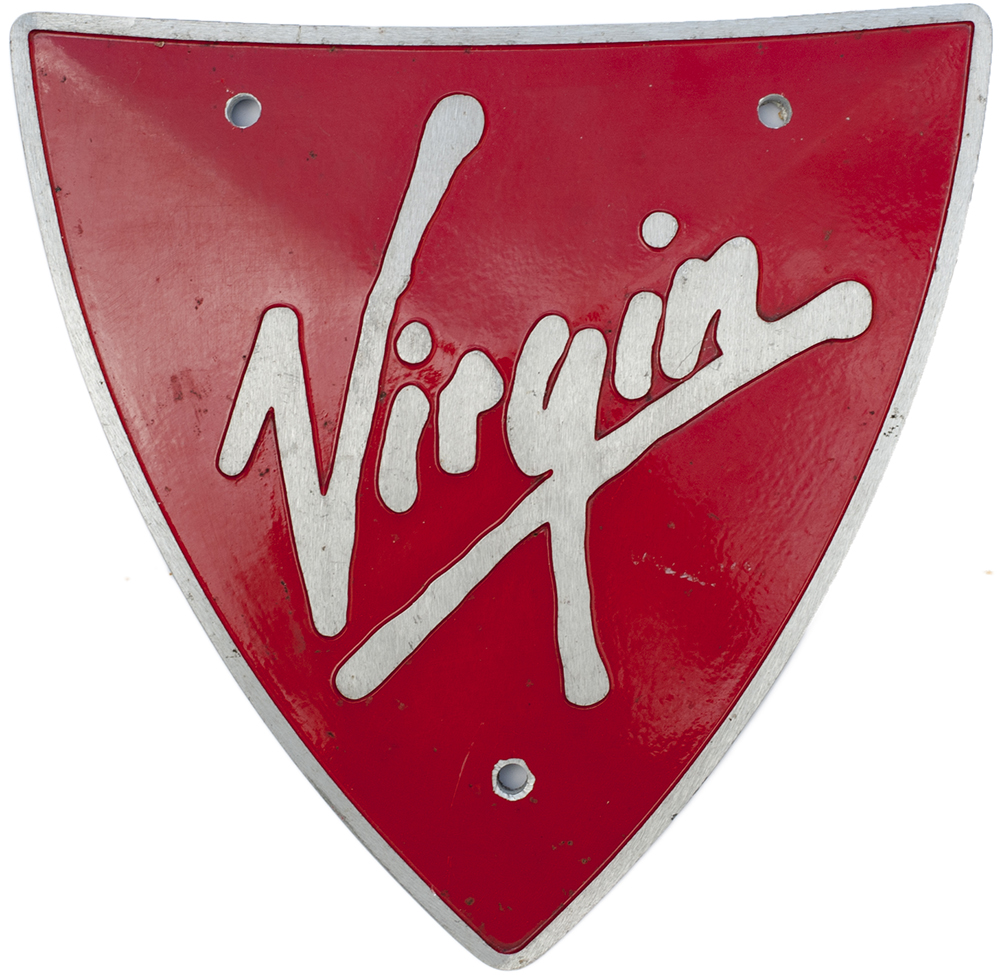 Virgin Pendolino Class 390 cast aluminium NOSE CONE BADGE ex 69152. In as removed condition measures