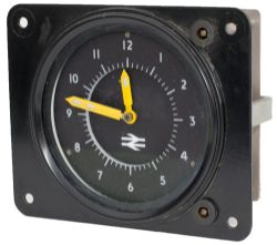 HST 125 Drivers Cab mechanical clock marked on the face with the BR Double Arrow Logo. Measures 6.