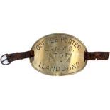 LNWR brass armband hand engraved OUTSIDE PORTER L&N.W.R. No7 LLANDUDNO. In very good condition