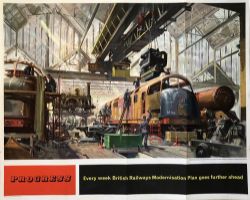 Poster BR PROGRESS EVERY WEEK BRITISH RAILWAYS MODERNISATION PLAN GOES FURTHER AHEAD by Terence