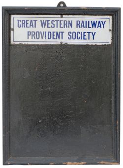 Great Western Railway poster board complete with original enamel GREAT WESTERN RAILWAY PROVIDENT