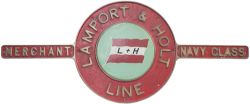 Nameplate LAMPORT & HOLT LINE ex Southern Railway Merchant Navy 4-6-2 built at Eastleigh in 1948 and