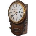 Caledonian Railway 12 oak cased English style fusee drop dial railway clock by Winterhalder &