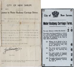 Motoring enamel sign CITY OF NEW SARUM (Salisbury) MOTOR HACKNEY CARRIAGE FARES. In excellent