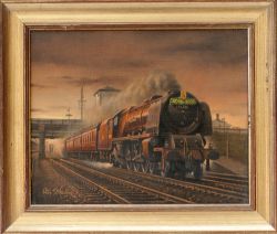 Original Oil Painting on canvas CITY OF COVENTRY AT TAMWORTH by Philip Hawkins depicting