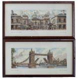 Carriage prints, a pair; LONDON HORSE GUARDS WHITEHALL and LONDON TOWER BRIDGE. Both are by John