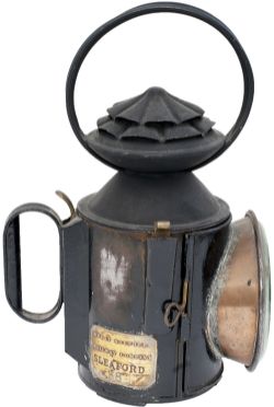 Great Northern Railway small 3 Aspect double pie crust handlamp stamped in the side and reducing