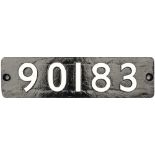 Smokebox numberplate 90183 ex British Railways Riddles WD 2-8-0 built by The North British