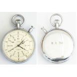 British Railways Large stopwatch. Lemonia Swiss movement with Chrome plated case engraved on the