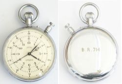 British Railways Large stopwatch. Lemonia Swiss movement with Chrome plated case engraved on the