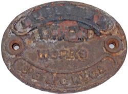 South Eastern and Chatham Railway small cast iron wagonplate BUILT BY ASHFORD WORKS SE&CRY CO. In as