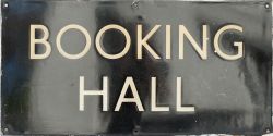 LNER enamel sign BOOKING HALL. In very good condition measuring 24in x 12in. This is one of the