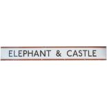 London Underground enamel frieze sign ELEPHANT & CASTLE. Measures 71in x 9in and is in very good