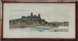 Carriage print DURHAM by John C. Moody from the LNER Pre War Series. In original frame, print
