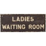 GWR cast iron double line doorplate LADIES WAITING ROOM. Measures 20.25in x 8in and is in as removed