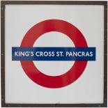 London Underground enamel target/bullseye KINGS CROSS ST PANCRAS complete with its original