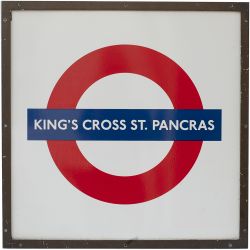 London Underground enamel target/bullseye KINGS CROSS ST PANCRAS complete with its original