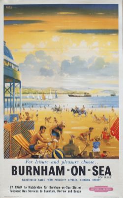 Poster BR(W) BURNHAM-ON-SEA by John S. Smith. Double Royal 25in x 40in. In very good condition,