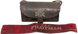 Great Eastern Railway leather DETONATOR POUCH complete with GER nickel badge, measures 8.5in x