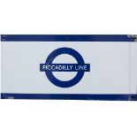 London Underground enamel frieze sign PICCADILLY LINE measuring 20in x 9.75in. In very good